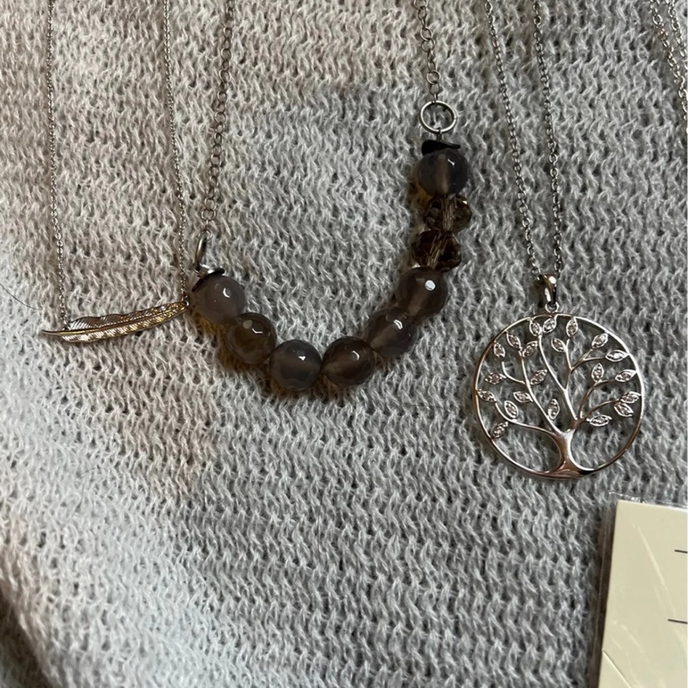 Cute Silver Necklace Bundle Set - image 5